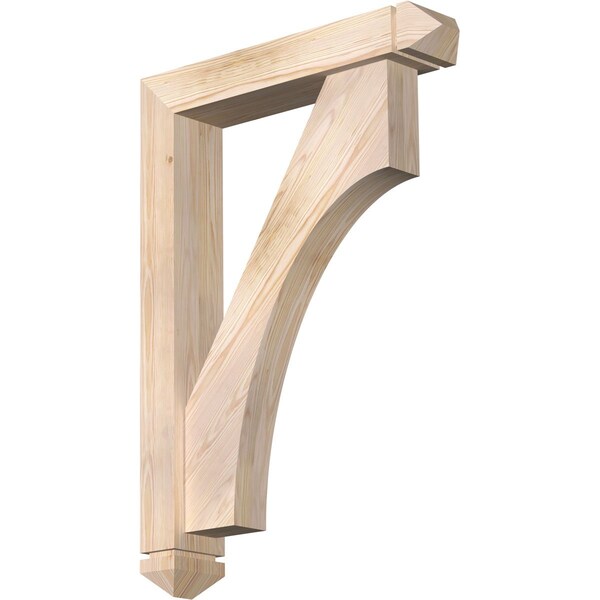 Ekena Millwork Westlake Arts and Crafts Smooth Bracket w/ Offset Brace, Douglas Fir, 5 1/2"W x 28"D x 40"H BKT0604X28X40WTL03SDF - main